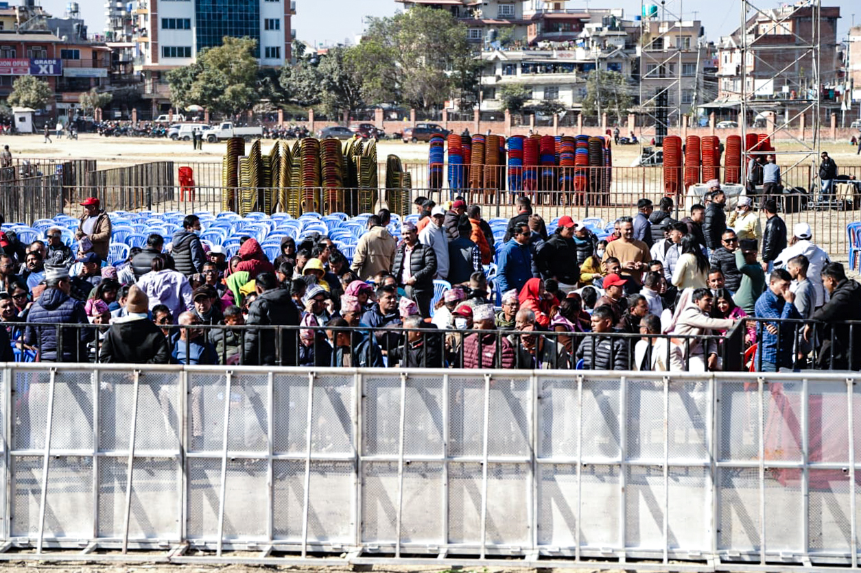 एमालेको ११औँ महाधिवेशनका लागि भक्तपुरको सल्लाघारीमा अस्थायी संरचना निर्माण तीव्र