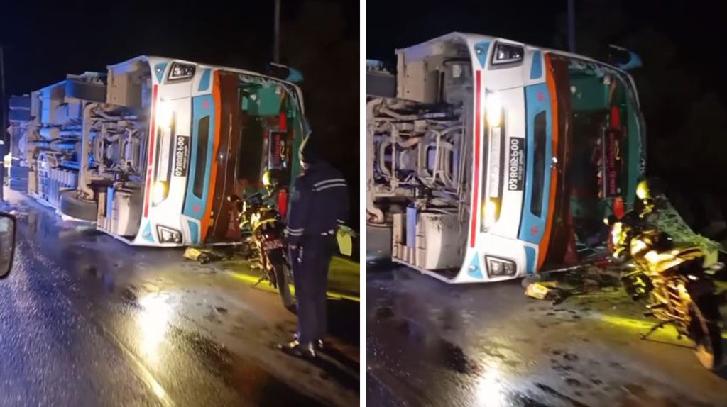 नारायणगढ–मुग्लिन सडकखण्डमा बस दुर्घटना हुँदा ४० जना घाइते