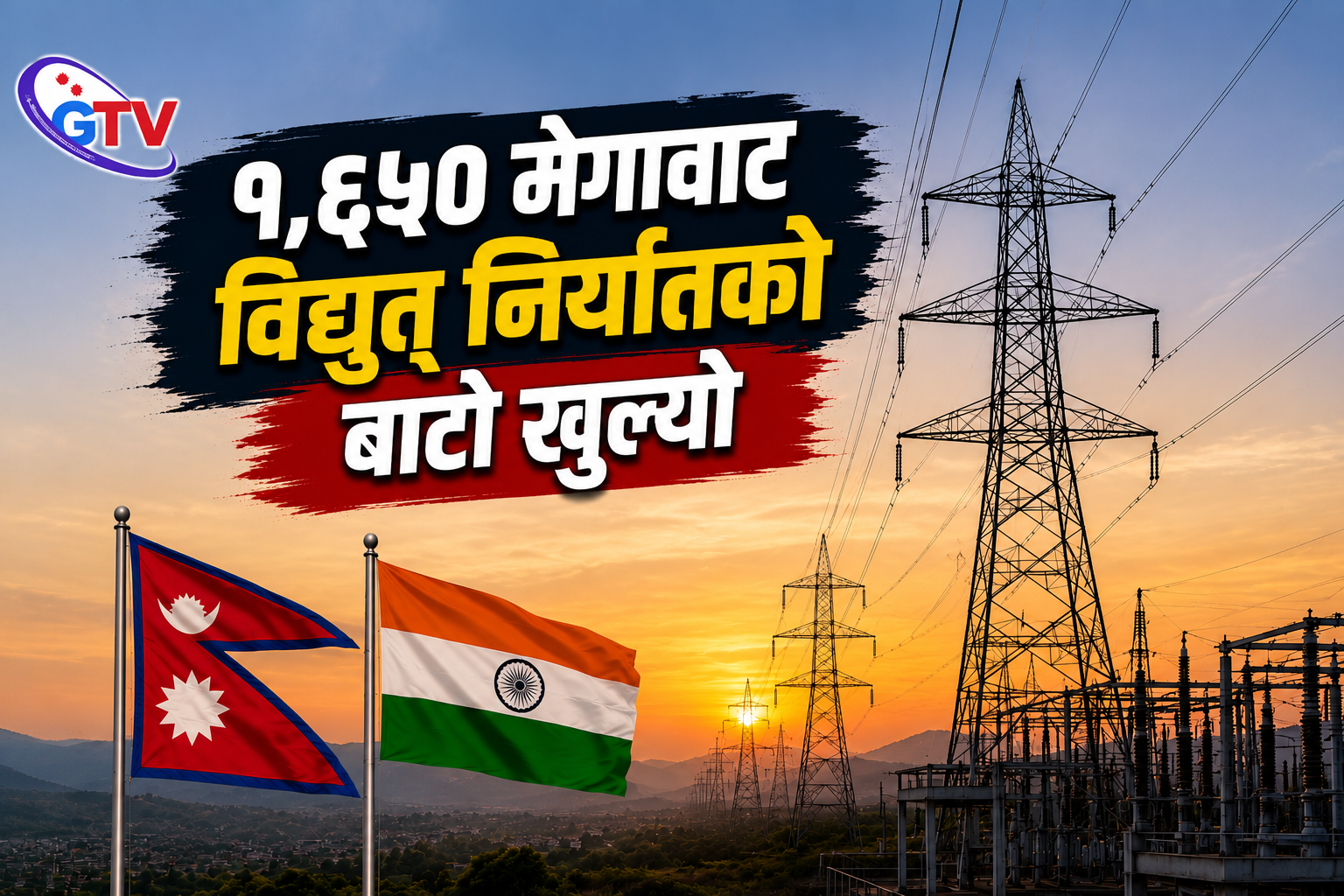 १,६५० मेगावाट विद्युत् निर्यातको बाटो खुल्यो १,६५० मेगावाट विद्युत् निर्यातको बाटो खुल्यो