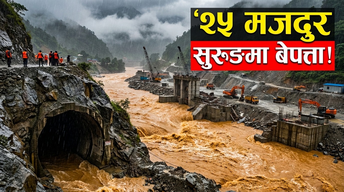 लाङटाङ जलविद्युत्को सुरुङमा २५ भन्दा बढी मजदुर फसेको आशंका