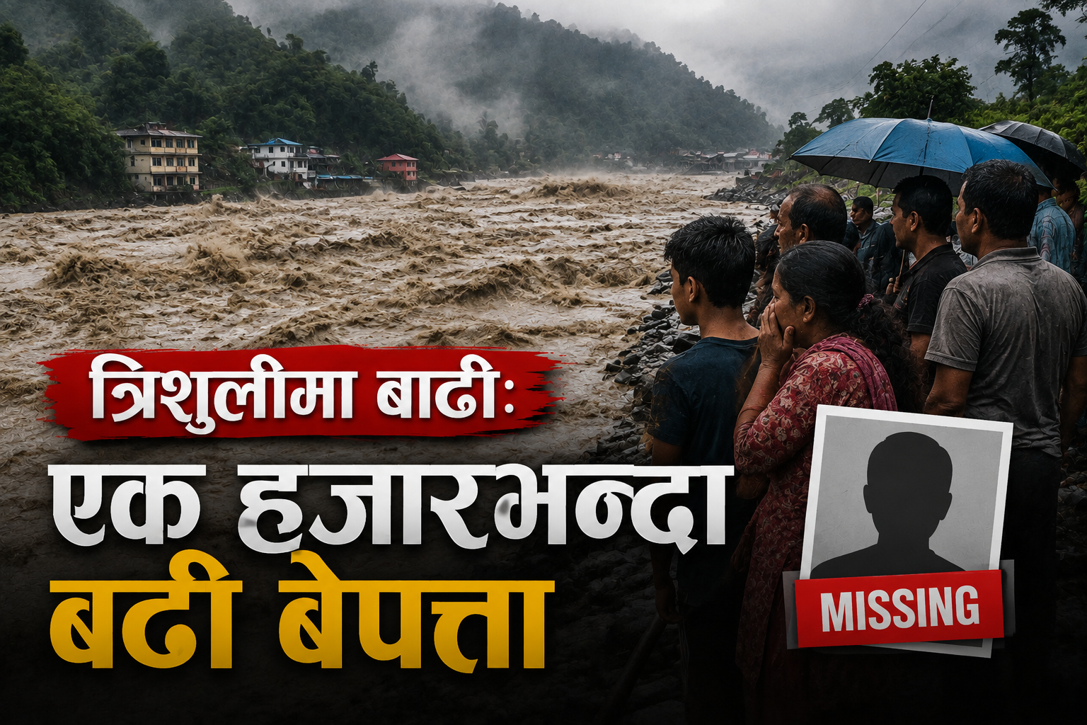त्रिशूलीमा बाढी: एक हजारभन्दा बढी बेपत्ता त्रिशूलीमा बाढी: एक हजारभन्दा बढी बेपत्ता