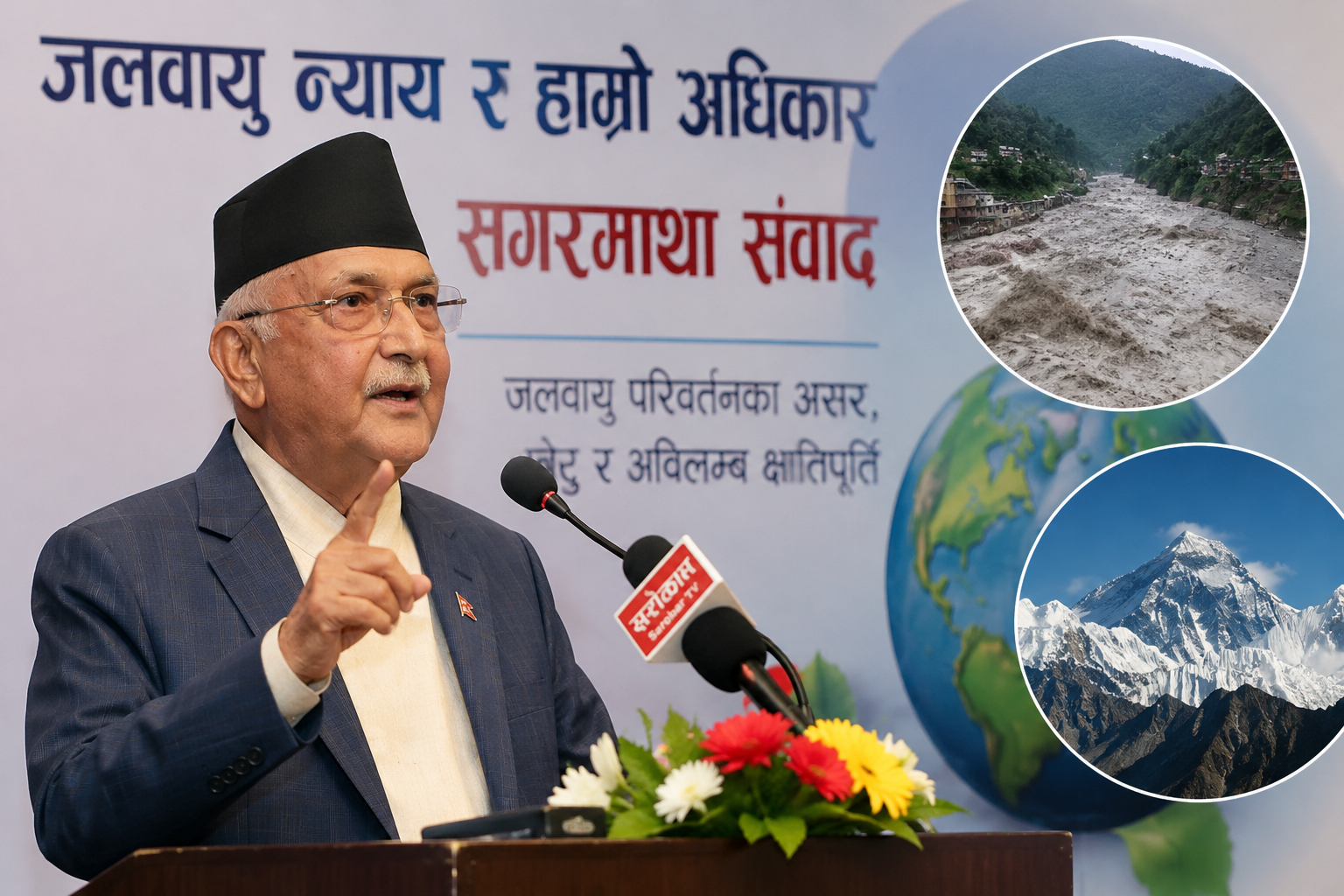 जलवायु परिवर्तनको क्षति विकसित मुलुकले व्यहोर्नुपर्छ : ओली जलवायु परिवर्तनको क्षति विकसित मुलुकले व्यहोर्नुपर्छ : ओली