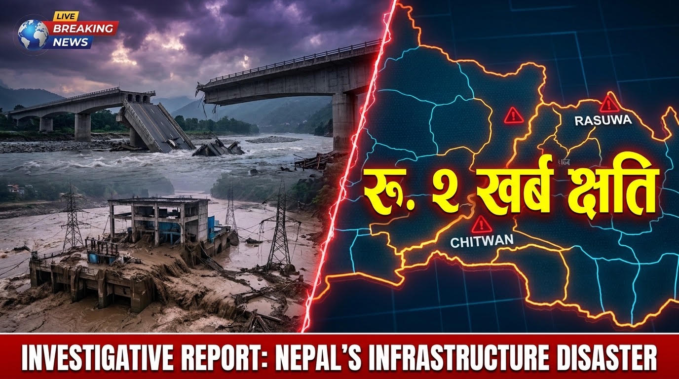 बाढीमा दुई खर्बको पूर्वाधार स्वाहा ! बाढीमा दुई खर्बको पूर्वाधार स्वाहा !